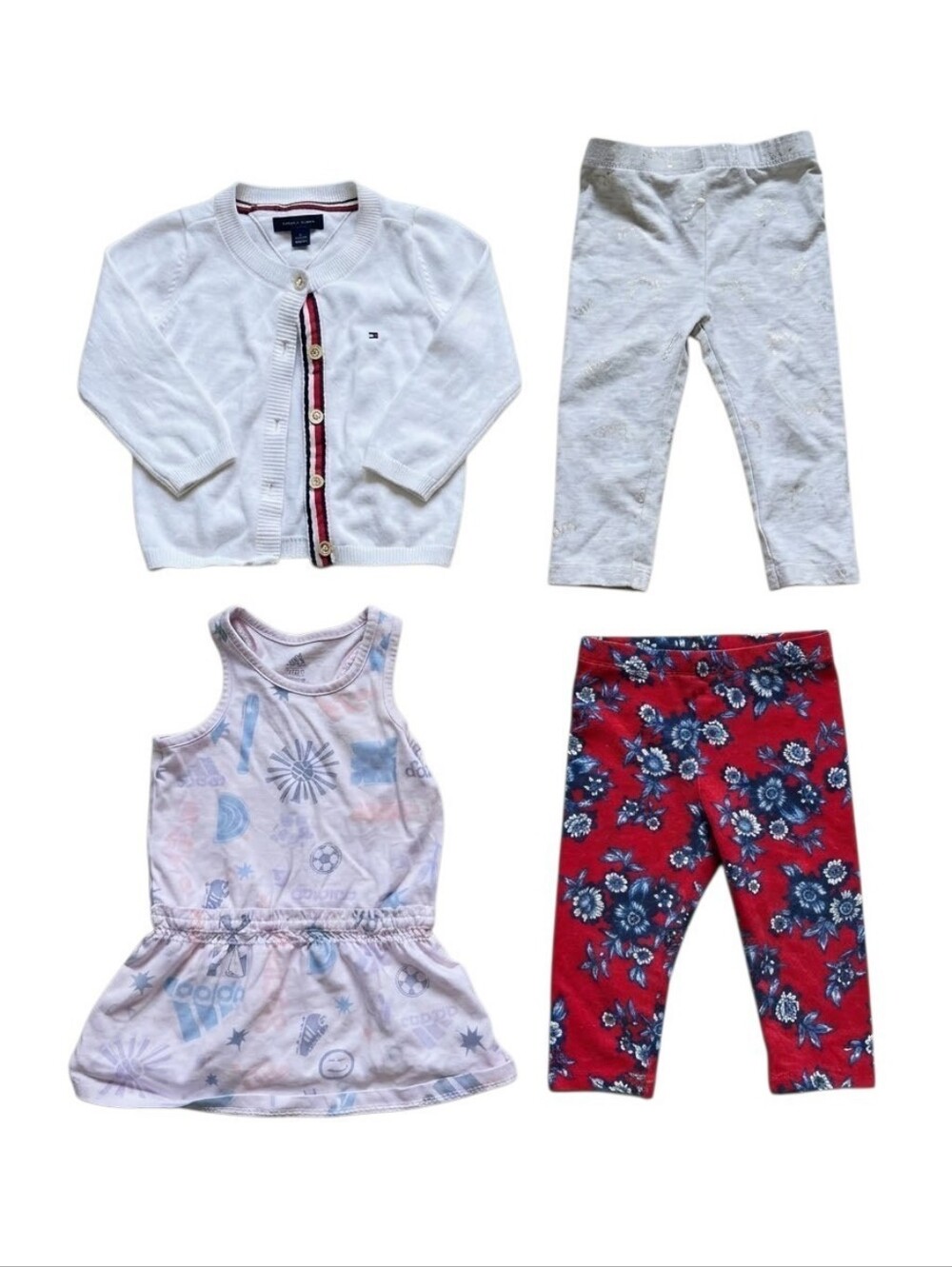 Tommy Hilfiger Adidas Juicy Couture Baby Girl Clothing Lot Size 12M 4 Pc Bundle